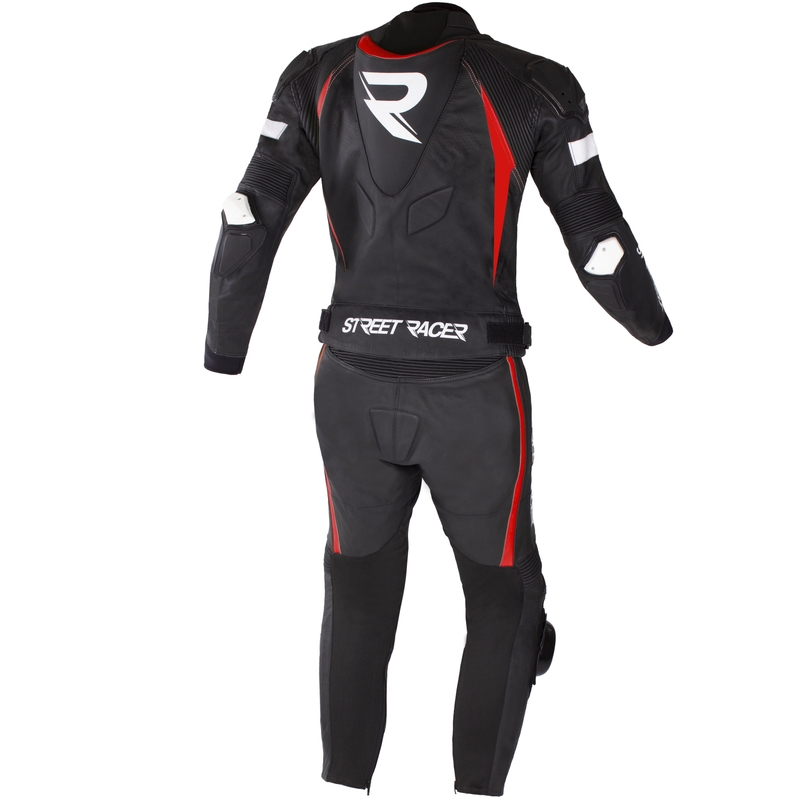 Kombinezon motocyklowy skórzany Street Racer Fast Track 2.1 czarno-czerwony - II. jakość