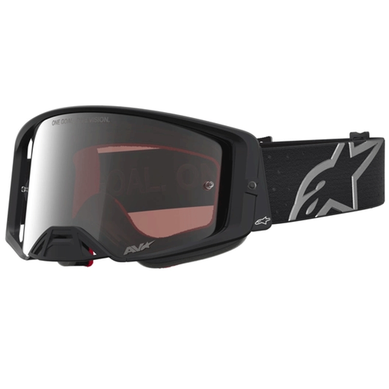 Gogle motocrossowe Alpinestars Supertech Vesta matowe czarno-srebrne