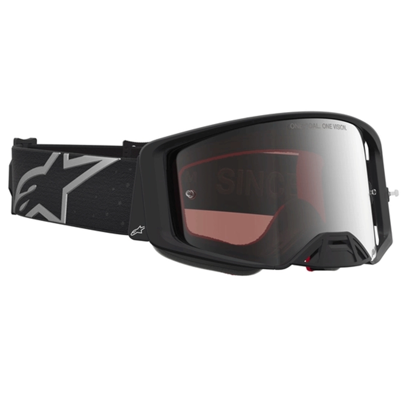 Gogle motocrossowe Alpinestars Supertech Vesta matowe czarno-srebrne
