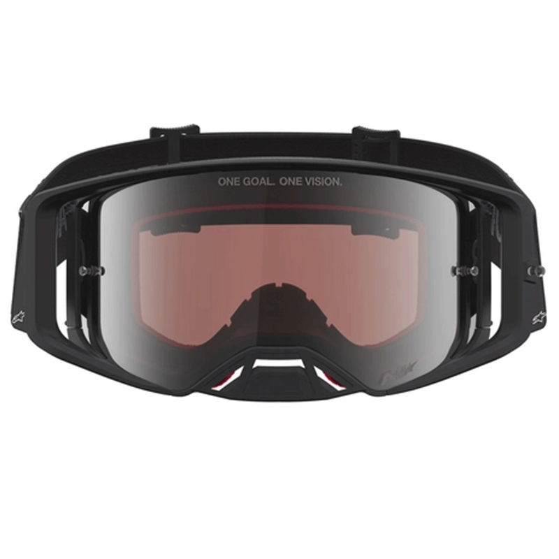 Gogle motocrossowe Alpinestars Supertech Vesta matowe czarno-srebrne