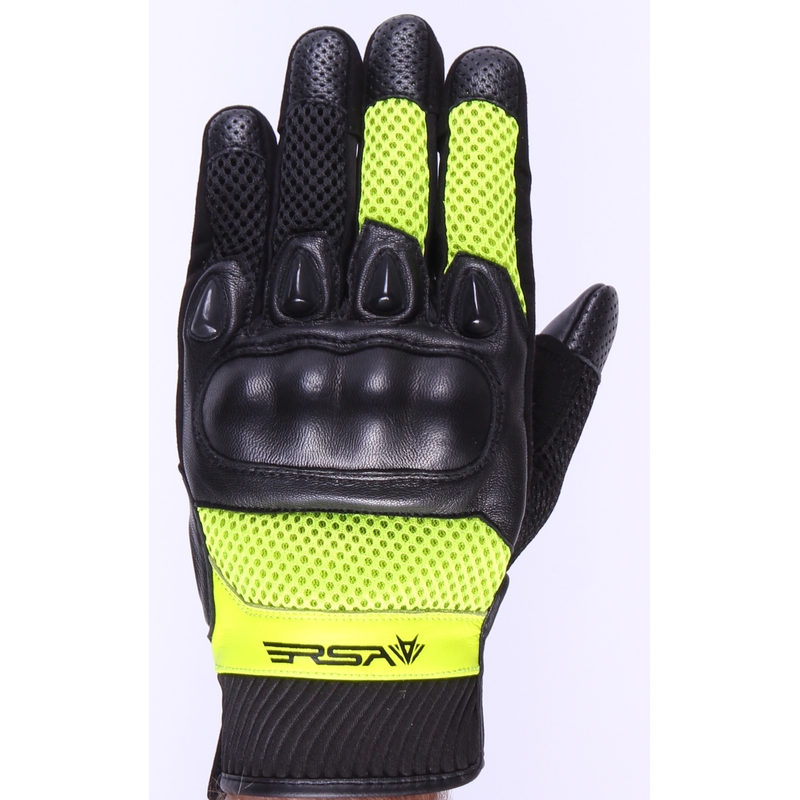 Rękawice motocyklowe RSA Traffic black-fluo yellow outlet wyprzedaż