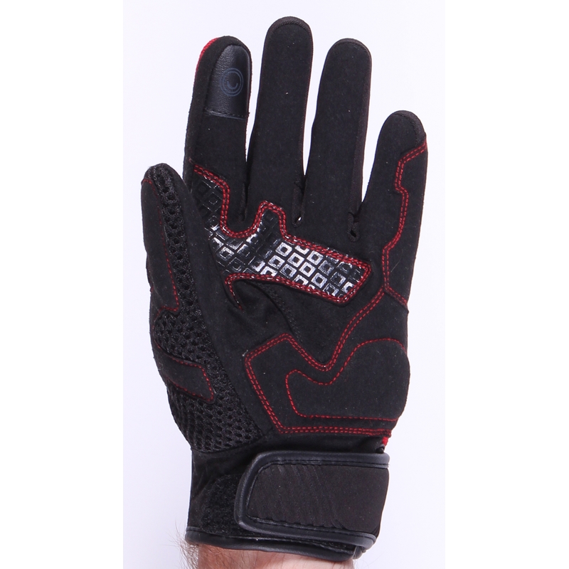 Rękawice motocyklowe RSA Sneaker czarno-czerwony outlet wyprzedaż