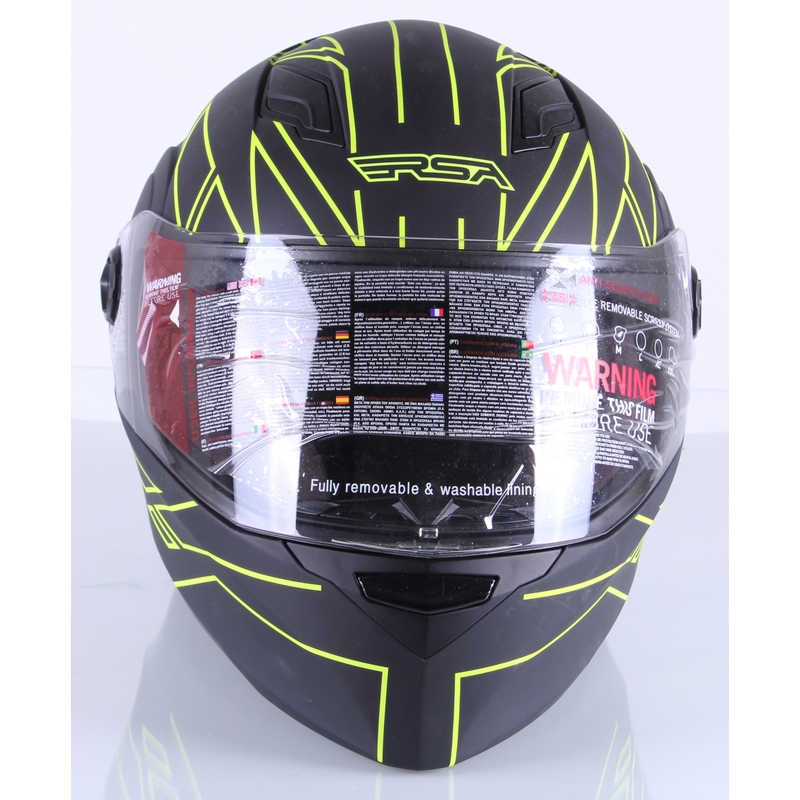Kask motocyklowy RSA District czarno-fluo żółty wyprzedaż