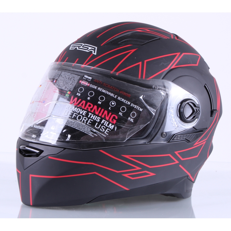 Integralny kask motocyklowy RSA District black-red outlet wyprzedaż