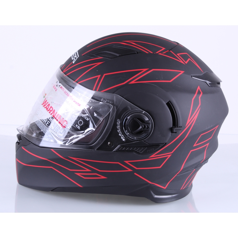 Integralny kask motocyklowy RSA District black-red outlet wyprzedaż