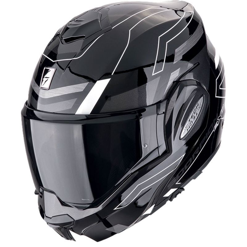Kask motocyklowy składany Scorpion EXO-TECH EVO CONQUER czarno-biały - II. jakość