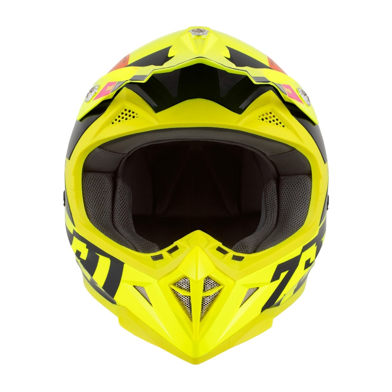 Dziecięcy kask motocrossowy ZED X1.9 Tendo fluo żółto-różowo-pomarańczowo-czarny - II. jakość