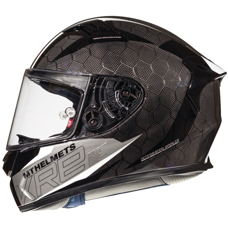 Integralny kask motocyklowy MT Kre Snake Carbon 2.0 czarno biały wyprzedaż