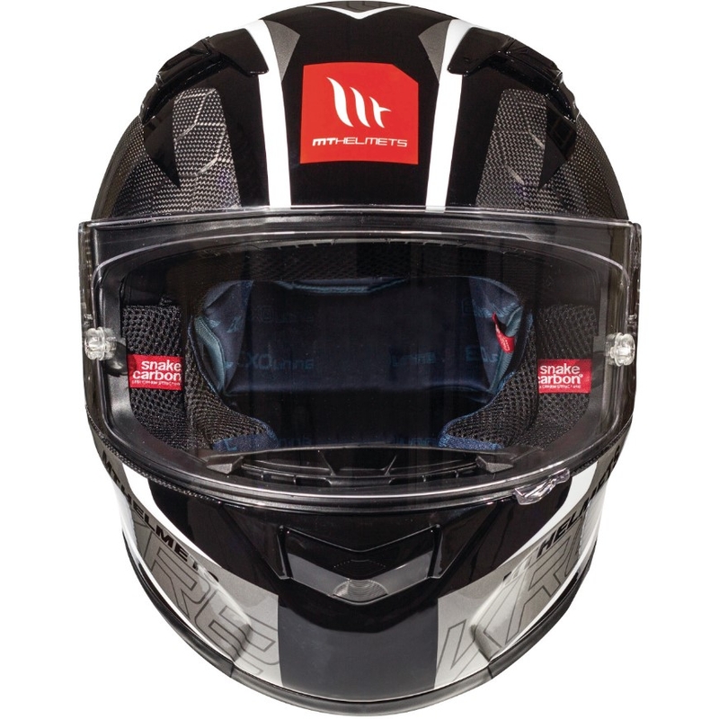 Integralny kask motocyklowy MT Kre Snake Carbon 2.0 czarno biały wyprzedaż