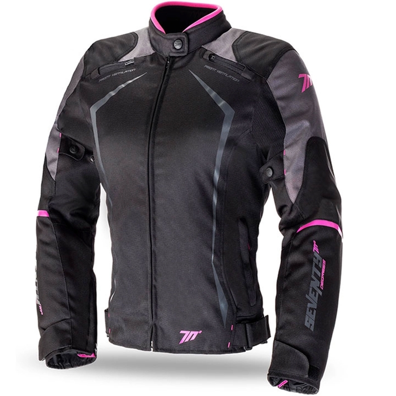 Kurtka motocyklowa damska SEVENTY DEGREES SD-JR49 czarno-różowa - II. jakość