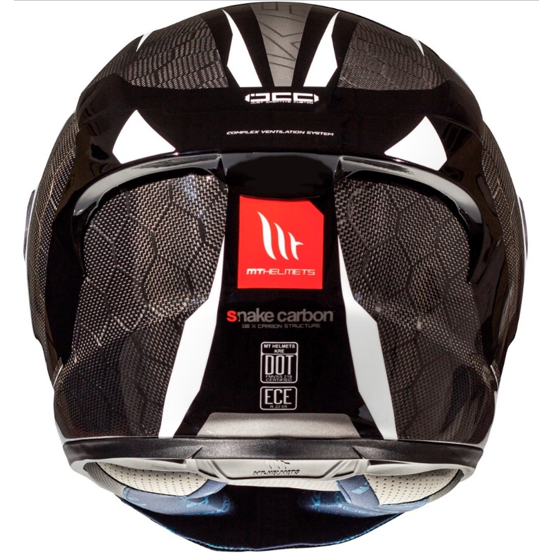 Integralny kask motocyklowy MT Kre Snake Carbon 2.0 czarno biały wyprzedaż