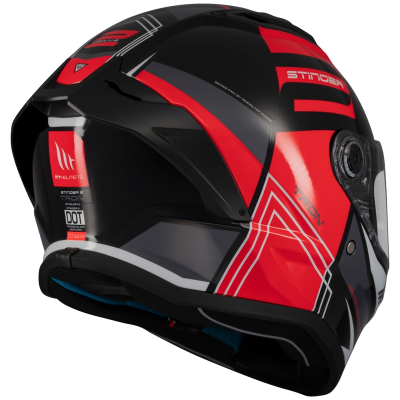 Kask motocyklowy integralny MT Stinger 2 Tron czarno-czerwono-szary - II. jakość
