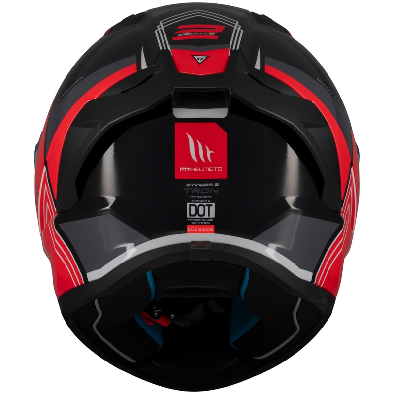 Kask motocyklowy integralny MT Stinger 2 Tron czarno-czerwono-szary - II. jakość