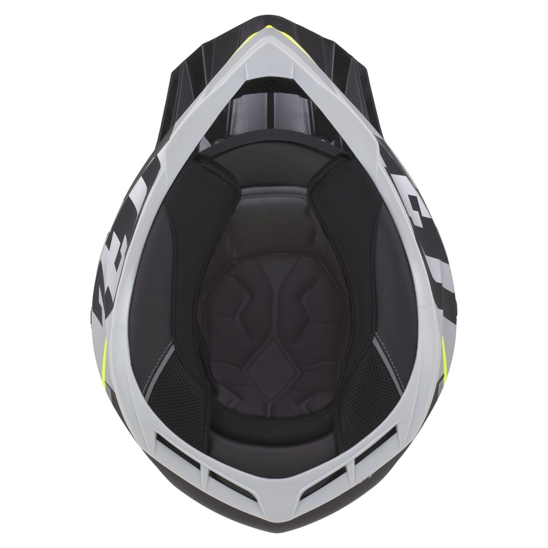 Kask motocrossowy ZED X1.9 Tendo perłowy niebiesko-czerwono-żółto-srebrny - II. jakość
