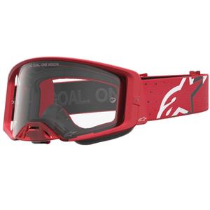 Gogle motocrossowe Alpinestars Supertech Vesta fluo red-chrome (przezroczyste pleksi)