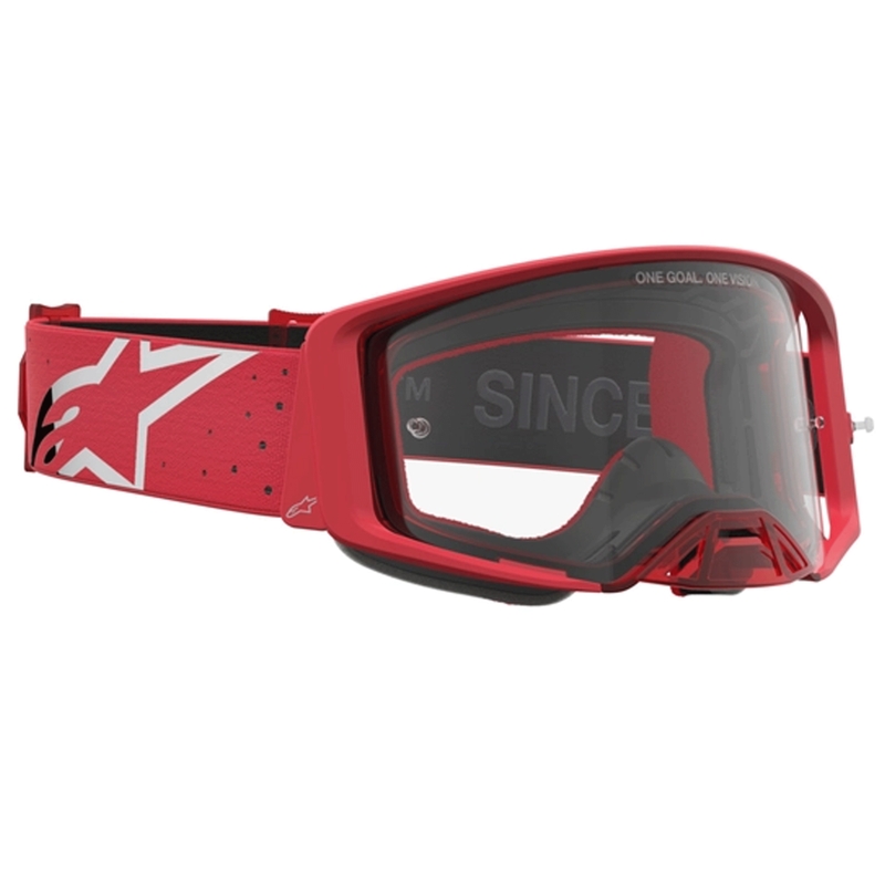 Gogle motocrossowe Alpinestars Supertech Vesta fluo red-chrome (przezroczyste pleksi)