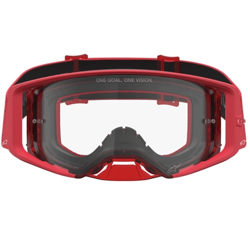 Gogle motocrossowe Alpinestars Supertech Vesta fluo red-chrome (przezroczyste pleksi)