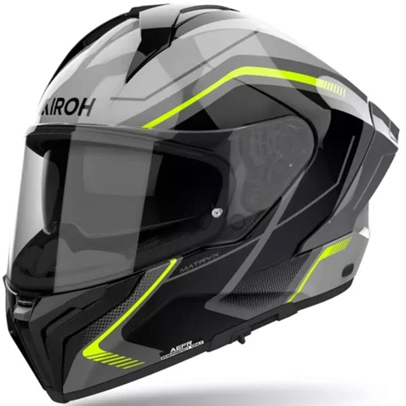 Kask motocyklowy Airoh MATRYX Wide full face czarno-szaro-żółty