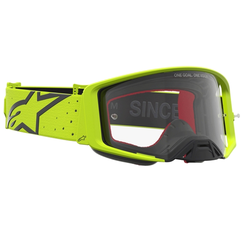 Gogle motocrossowe Alpinestars Supertech Vesta fluo żółto-czarne (przezroczyste pleksi)