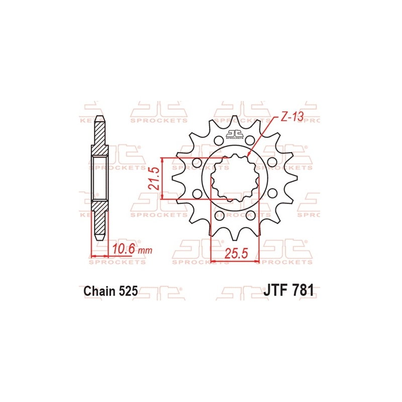 Front sprocket JT 15T, 525
