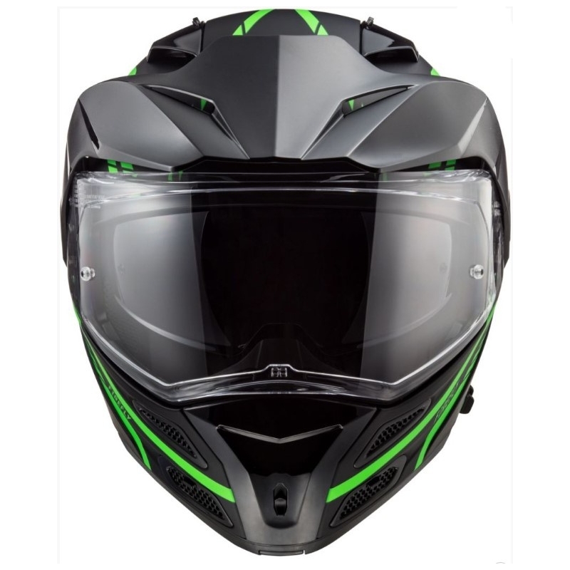Szczękowy kask motocyklowy LS2 FF324 Metro EVO Firefly czarno-fluo zielony