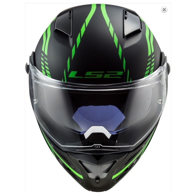 Szczękowy kask motocyklowy LS2 FF324 Metro EVO Firefly czarno-fluo zielony