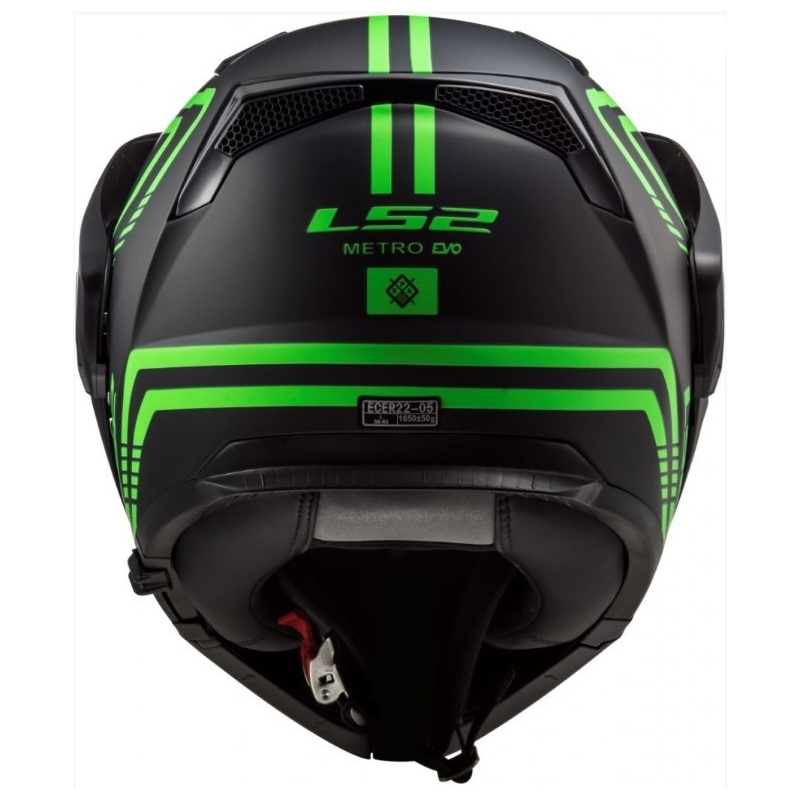 Szczękowy kask motocyklowy LS2 FF324 Metro EVO Firefly czarno-fluo zielony