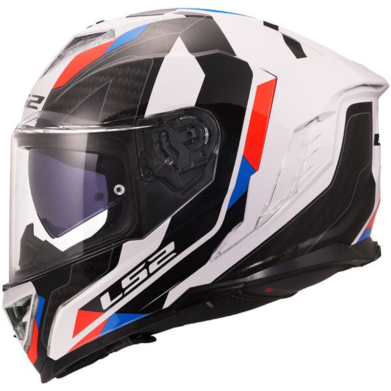 Kask motocyklowy integralny LS2 FF818 Storm III Sports błyszczący biało-niebiesko-czerwony - II. jakość