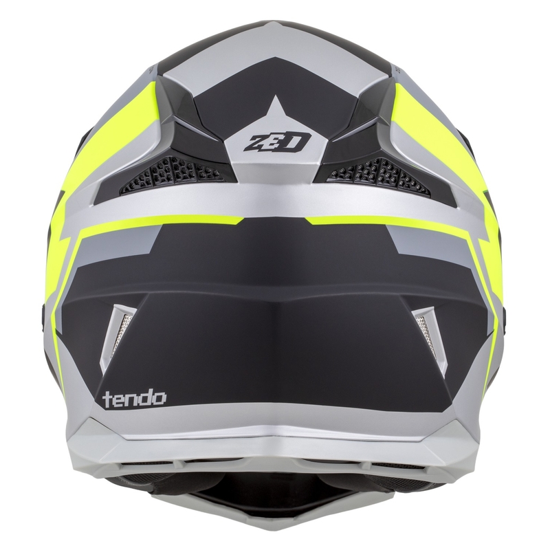Kask motocrossowy dziecięcy ZED X1.9D TENDO matowy czarny-ciemnoszary-jasnoszary-fluo żółty - II. jakość
