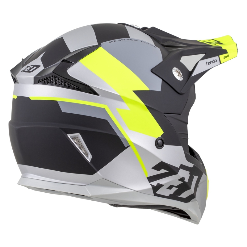 Kask motocrossowy dziecięcy ZED X1.9D TENDO matowy czarny-ciemnoszary-jasnoszary-fluo żółty - II. jakość