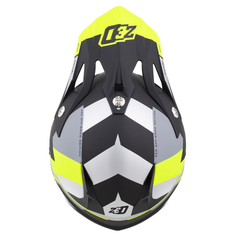 Kask motocrossowy dziecięcy ZED X1.9D TENDO matowy czarny-ciemnoszary-jasnoszary-fluo żółty - II. jakość