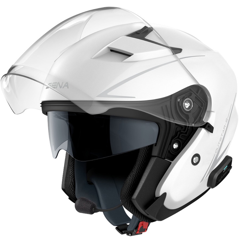 Kask motocyklowy otwarty SENA Outstar S błyszczący biały - II. jakość