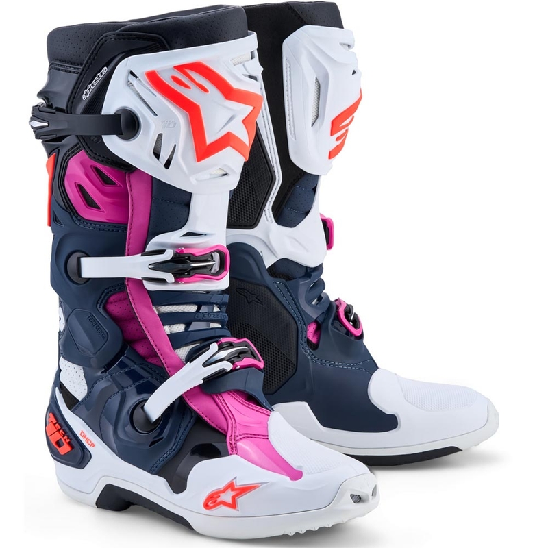 Buty motocrossowe Alpinestars TECH 10 Supervented w kolorze granatowo-biało-czarno-fioletowym
