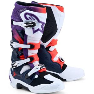 Buty motocrossowe Alpinestars TECH 7 fioletowo-biało-granatowo-fluo-czerwone