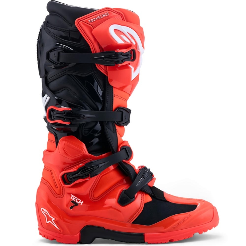 Buty motocyklowe Alpinestars TECH 7 Enduro fluo czerwono-czarne