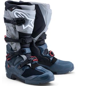 Buty motocyklowe Alpinestars TECH 7 Enduro Drystar w kolorze ciemnoszarym, jasnoszarym i czerwonym
