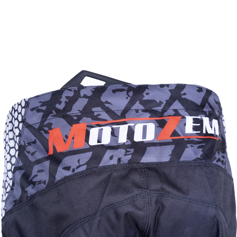 Spodnie motocrossowe MotoZem Ground MX czarno-biało-czerwone
