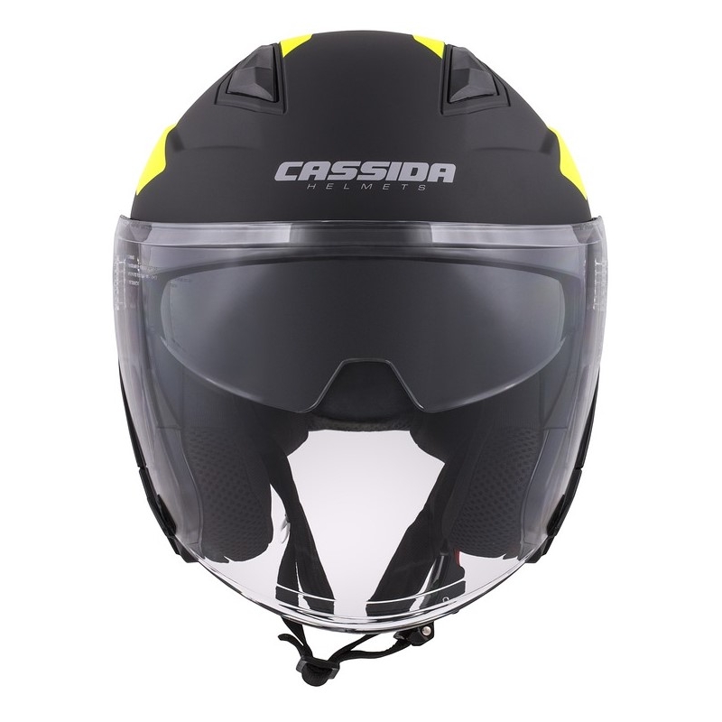 Otwarty kask motocyklowy Cassida Jet Tech Corso czarno-fluo żółty