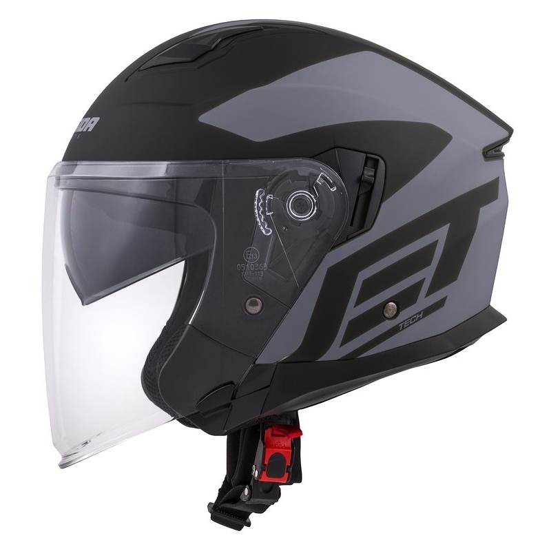 Otwarty kask motocyklowy Cassida Jet Tech Corso czarno-szary