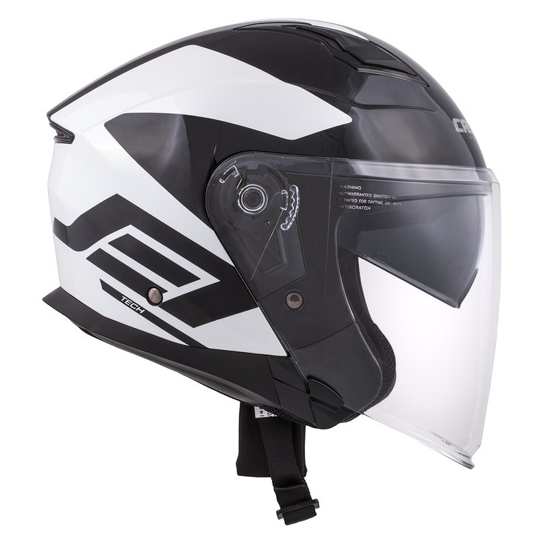 Otwarty kask motocyklowy Cassida Jet Tech Corso czarno-biały
