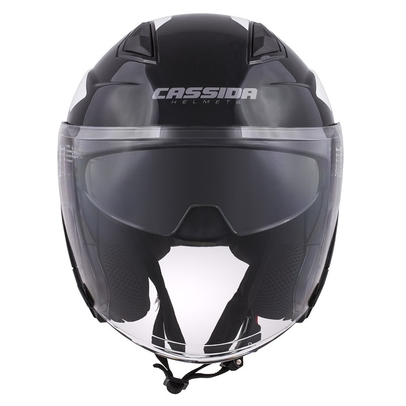 Otwarty kask motocyklowy Cassida Jet Tech Corso czarno-biały