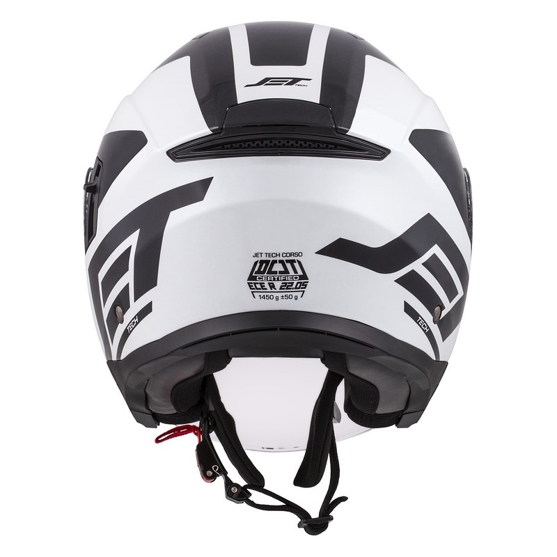 Otwarty kask motocyklowy Cassida Jet Tech Corso czarno-biały