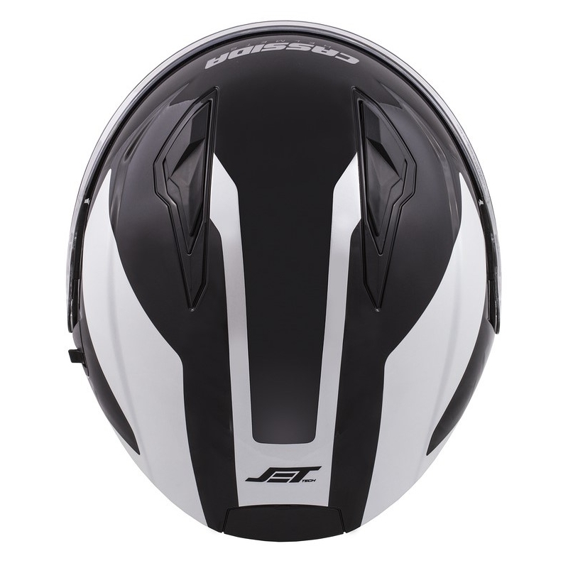 Otwarty kask motocyklowy Cassida Jet Tech Corso czarno-biały