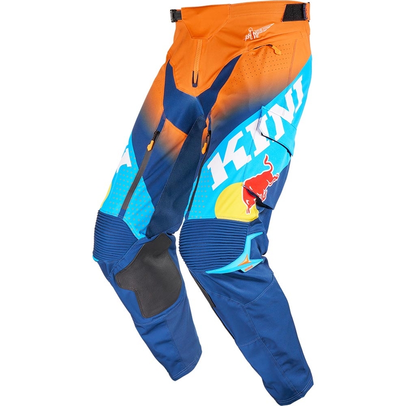 Spodnie motocrossowe KINI Red Bull 1.0 Rallye niebiesko-pomarańczowe