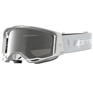 Gogle motocrossowe Alpinestars Vision 8 Amber biało-srebrne