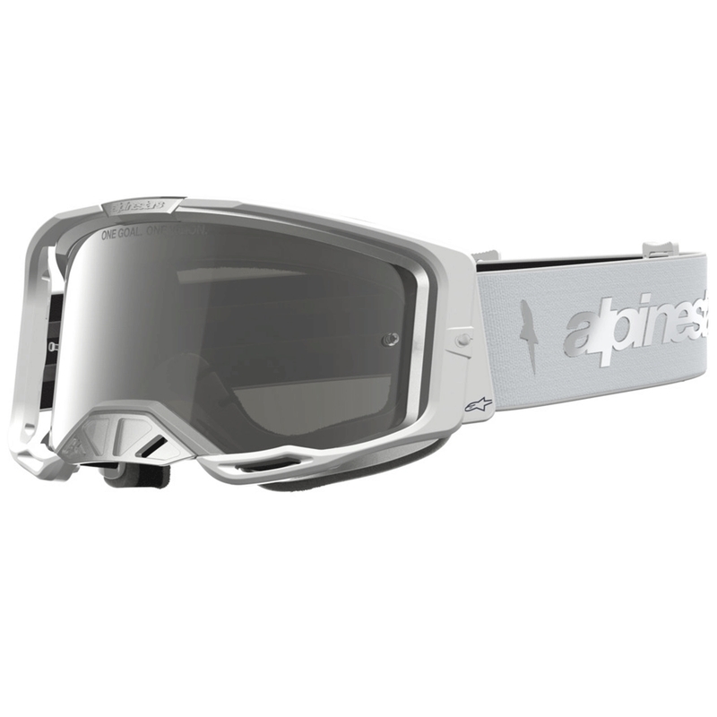 Gogle motocrossowe Alpinestars Vision 8 Amber biało-srebrne