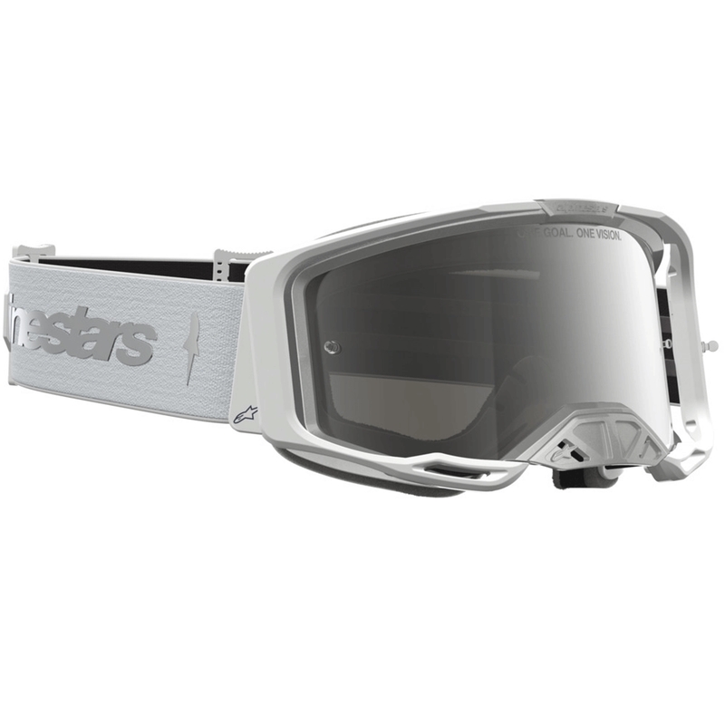 Gogle motocrossowe Alpinestars Vision 8 Amber biało-srebrne