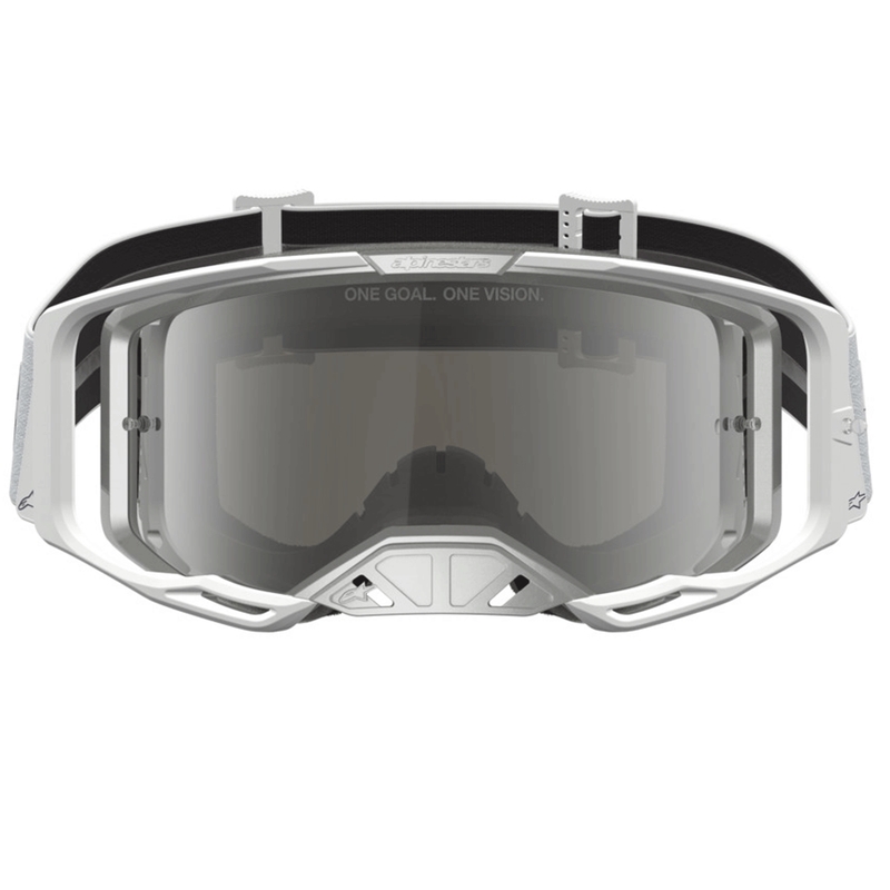 Gogle motocrossowe Alpinestars Vision 8 Amber biało-srebrne