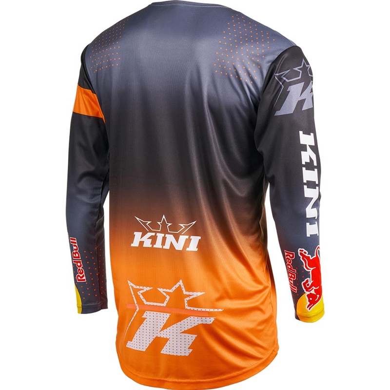 Koszulka motocrossowa KINI Red Bull 2.0 MXC szaro-pomarańczowa