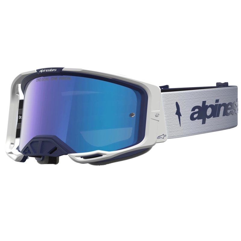 Gogle motocrossowe Alpinestars Vision 8 Amber niebiesko-białe